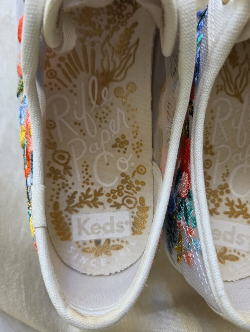 Keds x Rifle Paper Co. Triple Kick Citrus Garden Platform Sneakers Size 10 - Picture 16 of 16